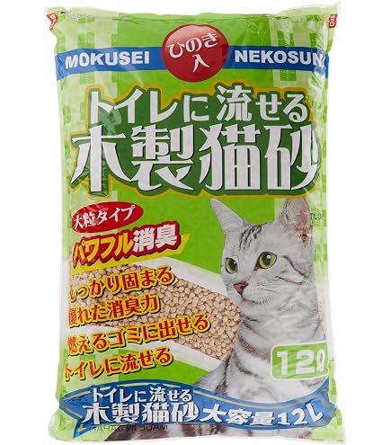 Amazon.co.jp: ペティオ (Petio) とびちりにくい流せる固まる木の猫砂
